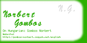 norbert gombos business card